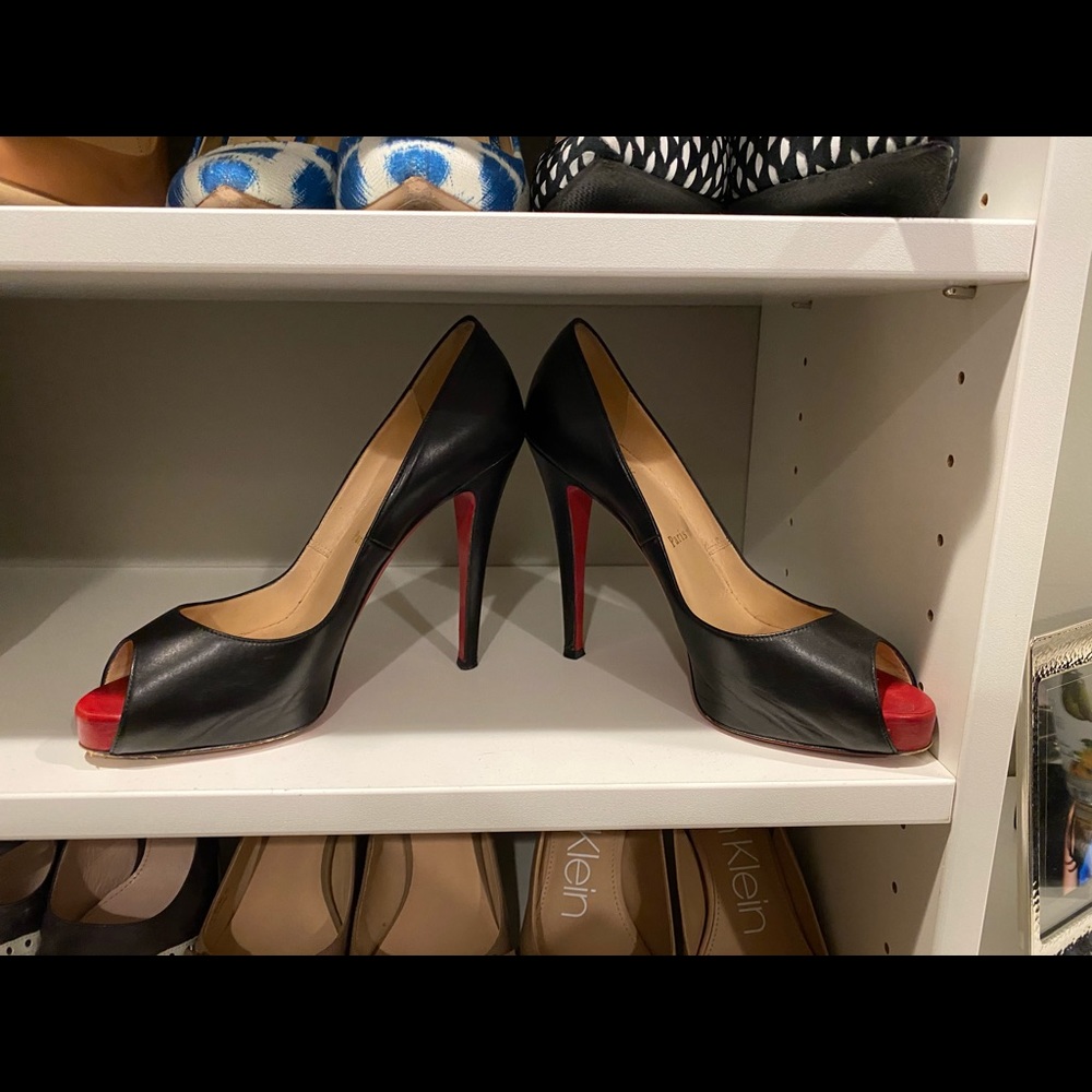 Christian Louboutin Prive platform peep toe pumps